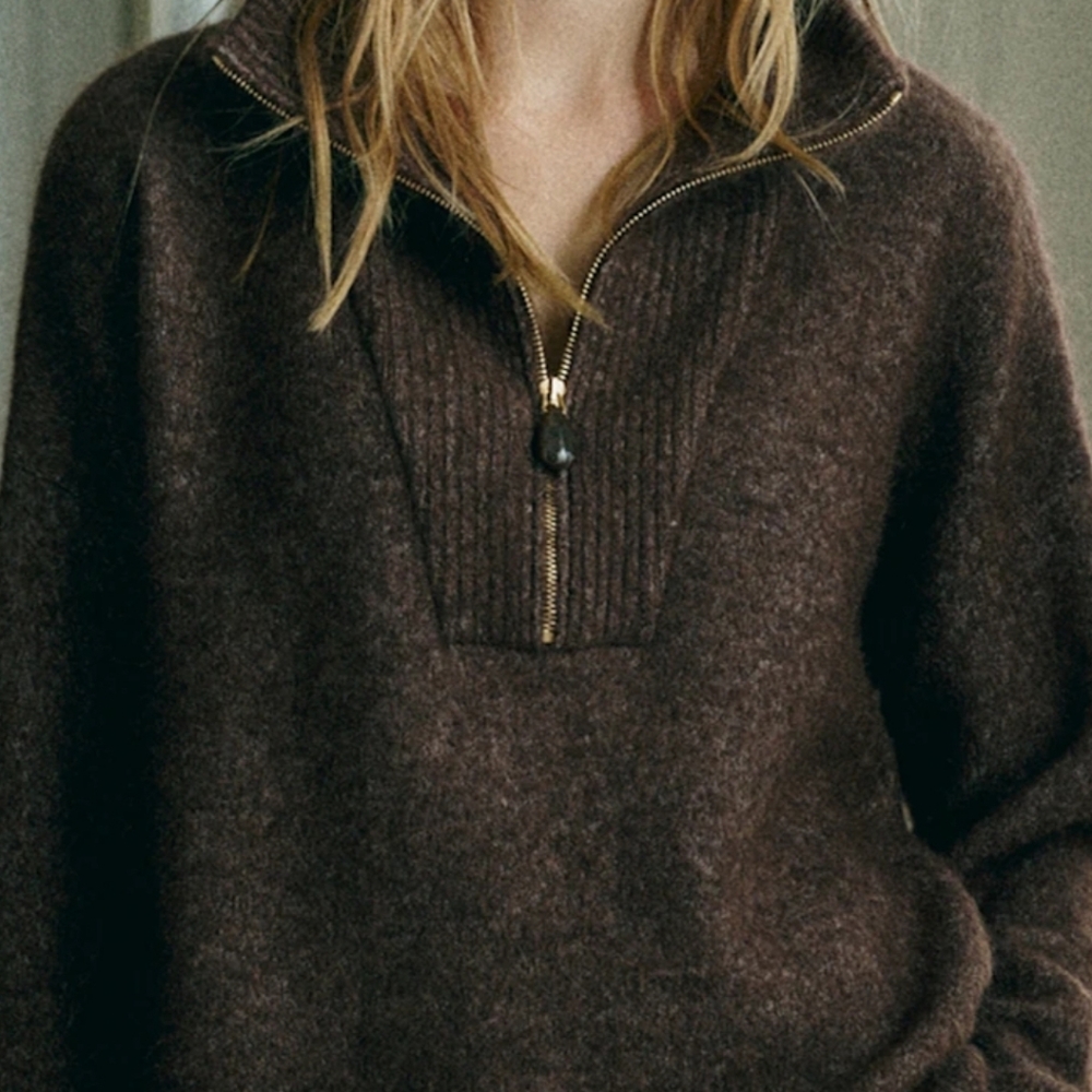 Sezane Tobias Jumper Size Medium Dark Chocolate